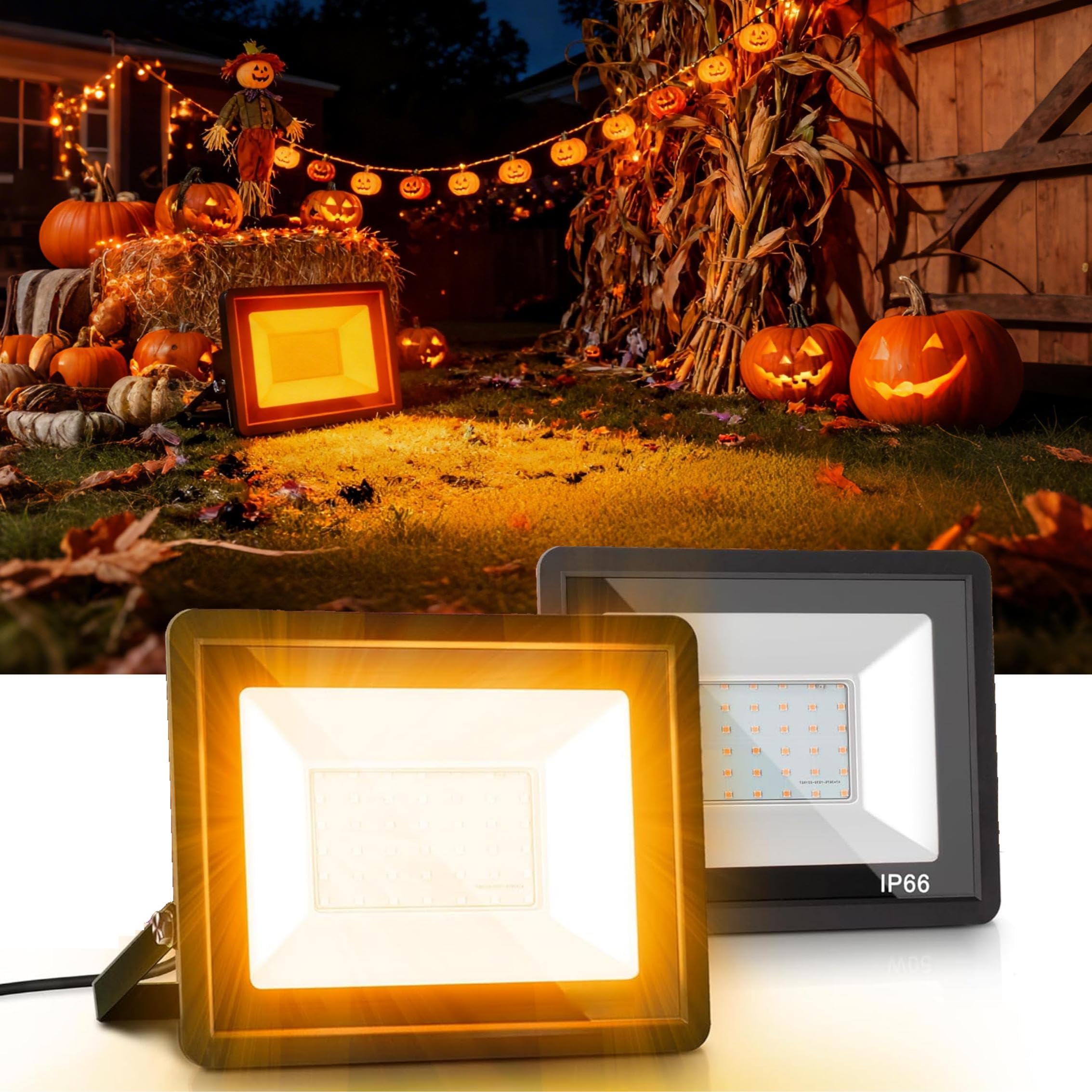置物 glowing forest JSOT 4 Pack Halloween Solar Spot Lights Outdoor- RGB Solar Lights